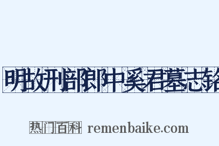 明故刑部郎中奚君墓志铭是什么意思的图片